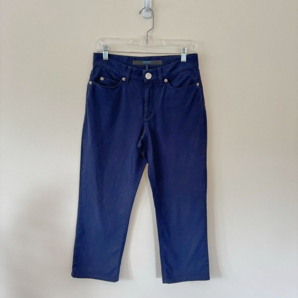 Escada 'Marie' Navy Blue Capri Pants Size 6